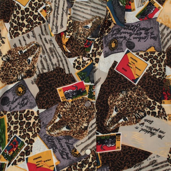 Vintage S. G. Sport Collection Top Women's 1X Busy All Over Print Blouse - Picture 9 of 15